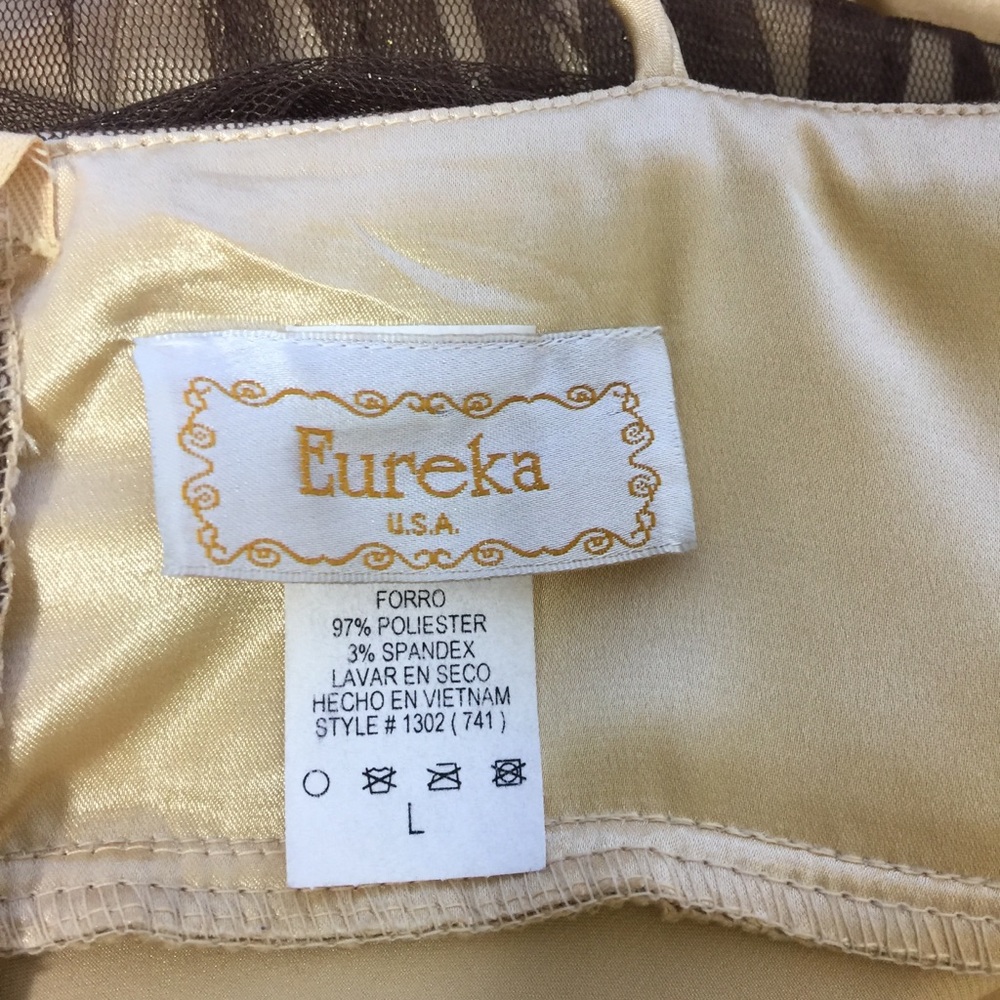 EUC 🔆Eureka 🔆Sparkling Dress. Brown/Gold. Sz L. - Picture 5 of 6
